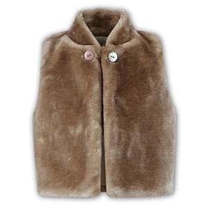 vintage-inspired dressSarah Louise Beige Fur Vest