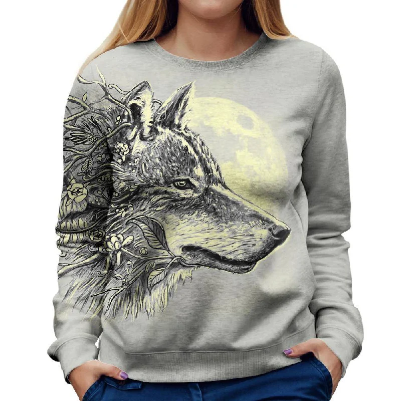 high-quality athletic sweatshirtGray Wolf Womens Sweatshirt