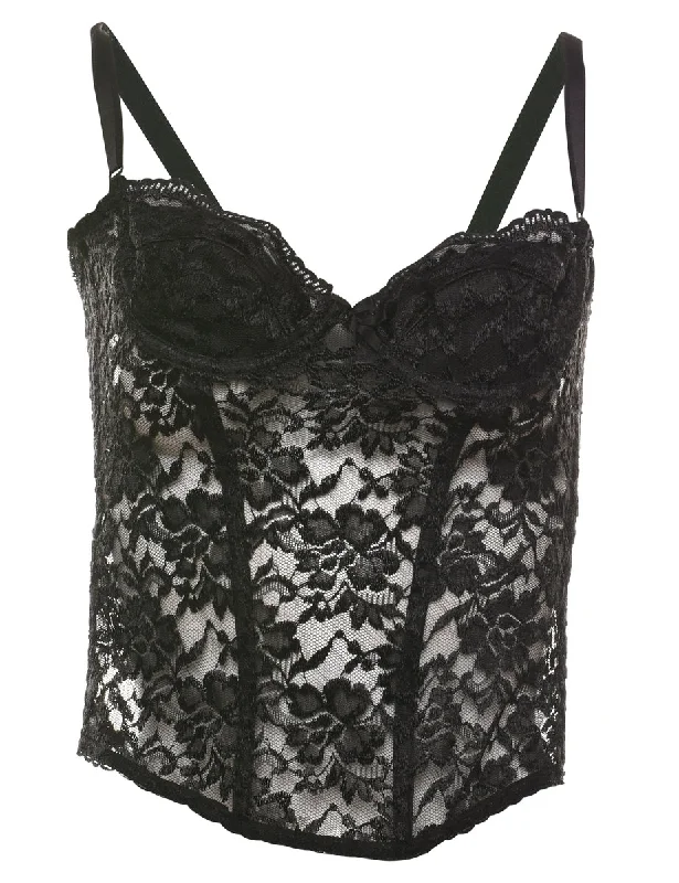 Black Lace 1990s Bustier - S