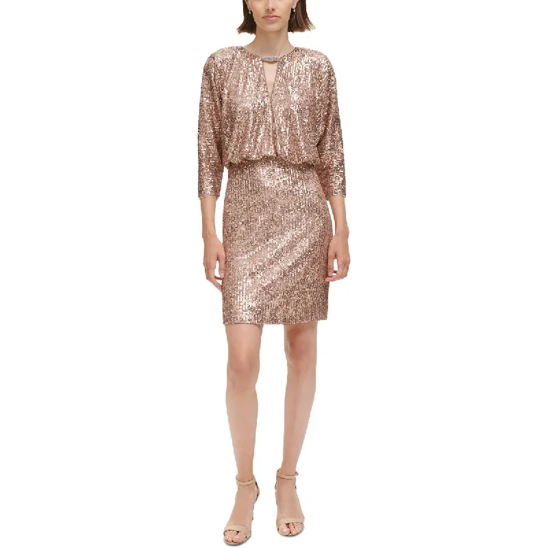 ruched dressWomens Sequined Mini Cocktail And Party Dress