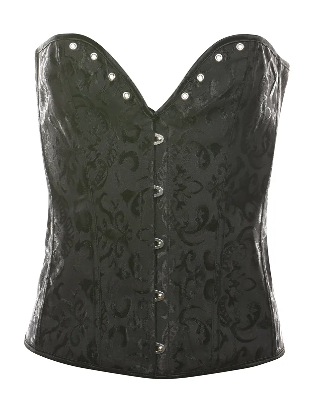 Classic Black 1990s Boned Corset - S