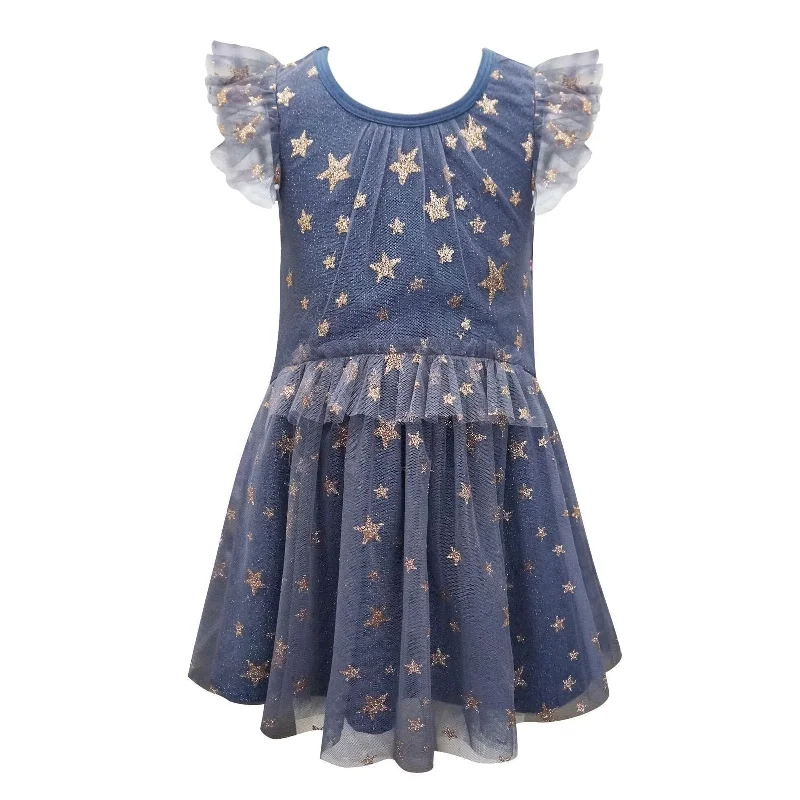 fitted dressHannah Banana Navy Glitter Star Dress