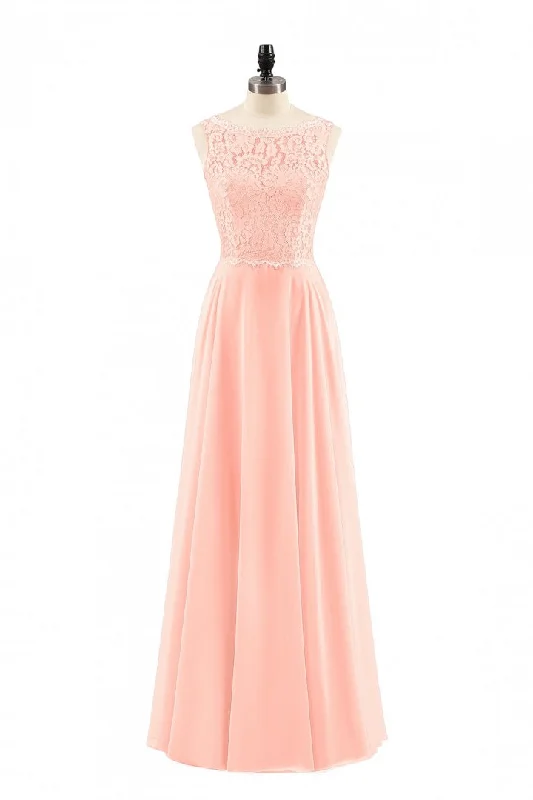 wrap dressPearl Pink Backless A-Line Long Bridesmaid Dress