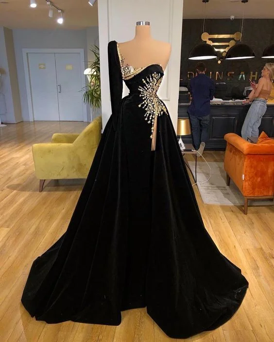 cocktail party dressBlack Long Prom Dresses