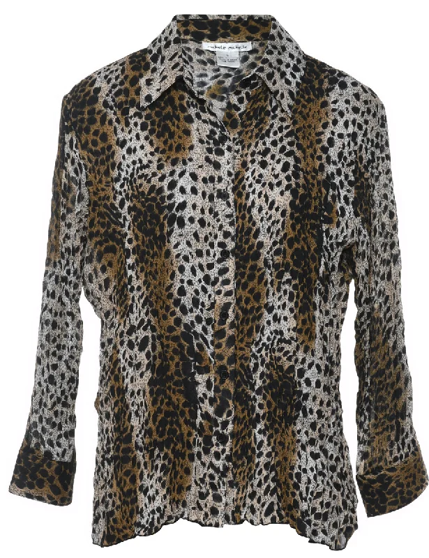 Leopard Print Blouse - L