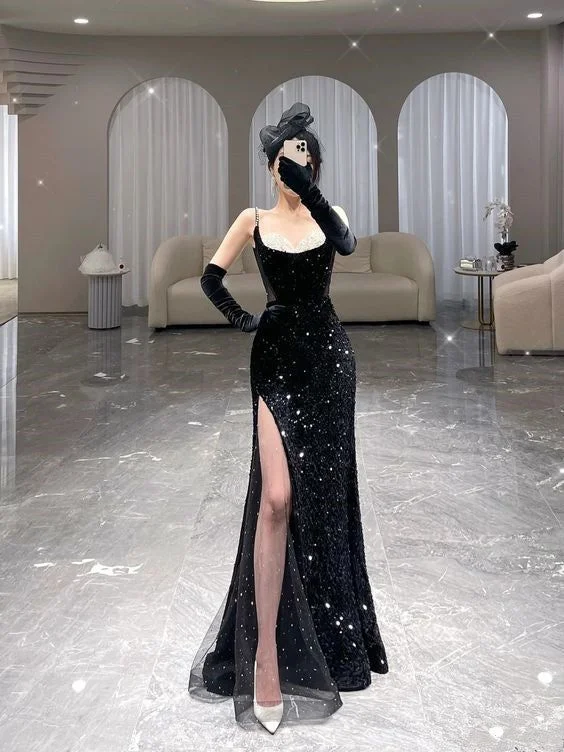 boho dressMermaid Long Prom Dress New Arrival Sexy Slit Evening Dress Y6660