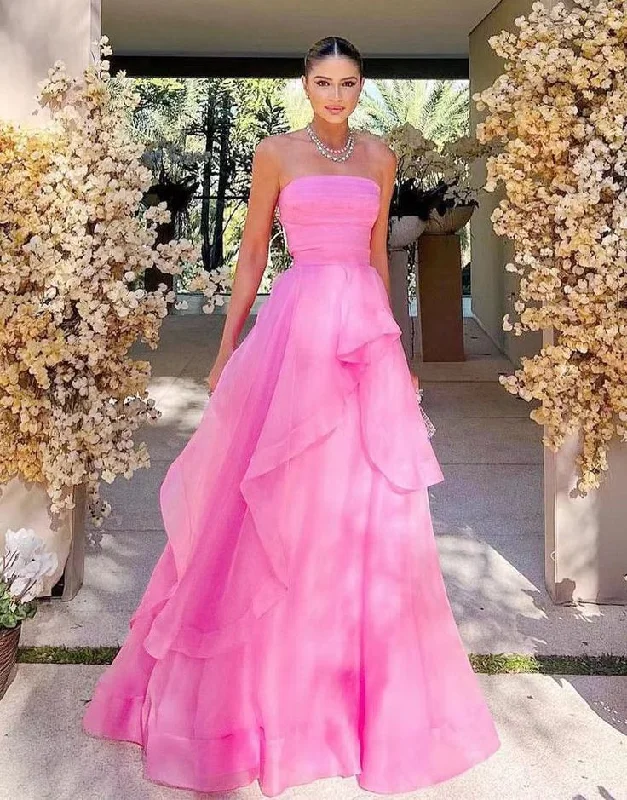 formal dresssimple pink prom dress modest evening dresses