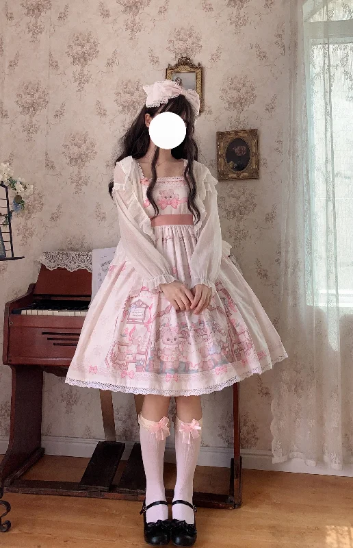 elegant dress(Buy for me) Sugar Girl~Bear Tea Party~Sweet Lolita JSK and Headdress