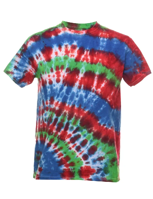 Multi-Colour Tie Dye Design T-Shirt - M