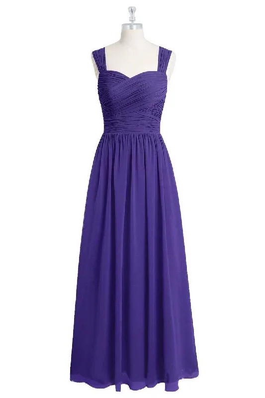 layered dressPurple Sweetheart Banded Waist Long Bridesmaid Dress