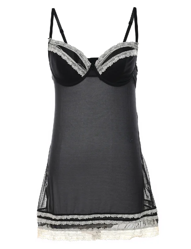 Black & White Lace Babydoll - S