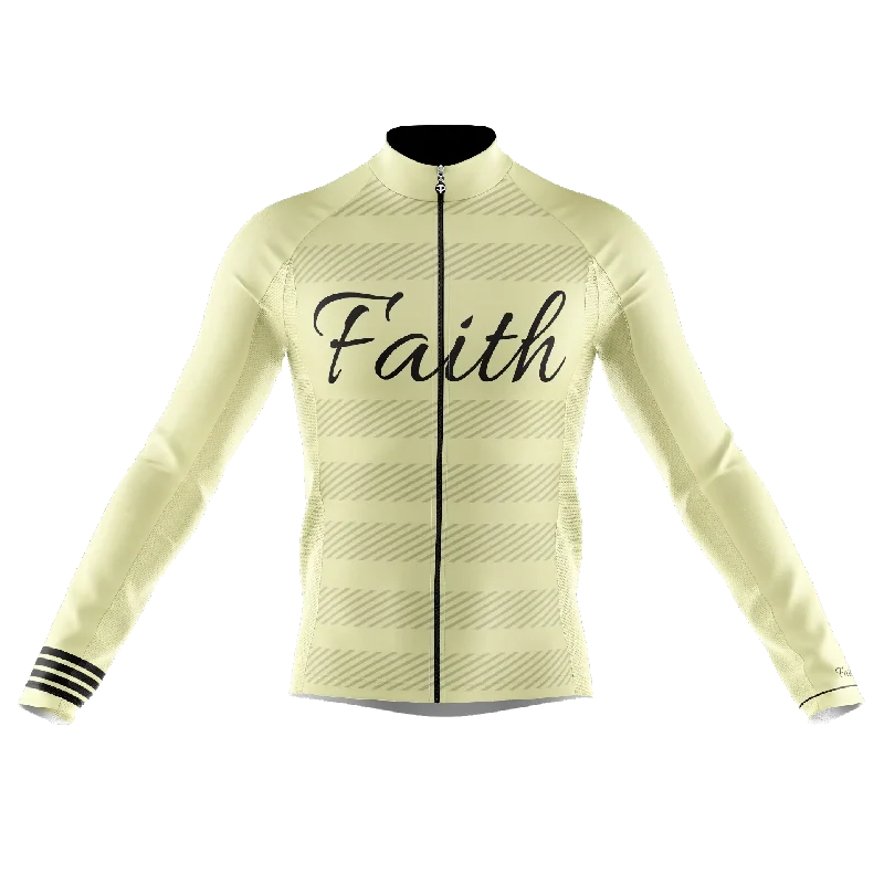 athletic casual sweatshirtFaith Cream Color Long Sleeve Cycling Jersey