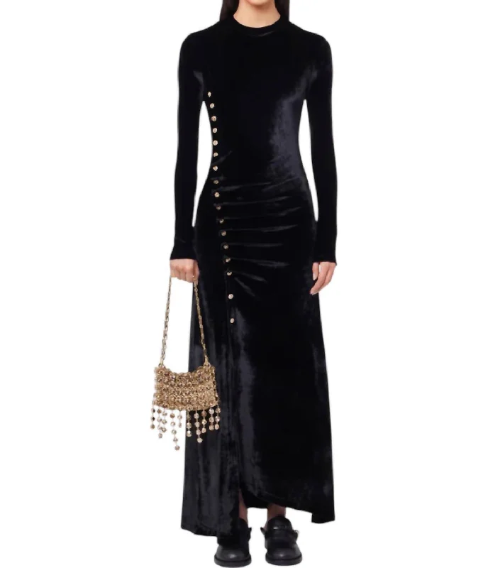 tiered dressLong Dress In Jersey With Ring Detail In Black