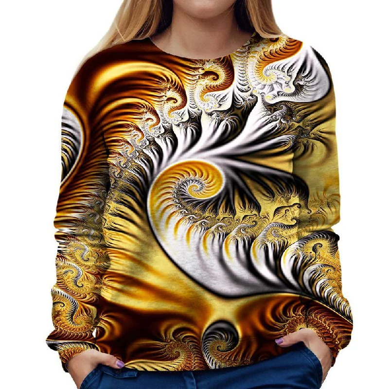 fashionable fitness sweatshirtYellow Fractal Womens Sweatshirt