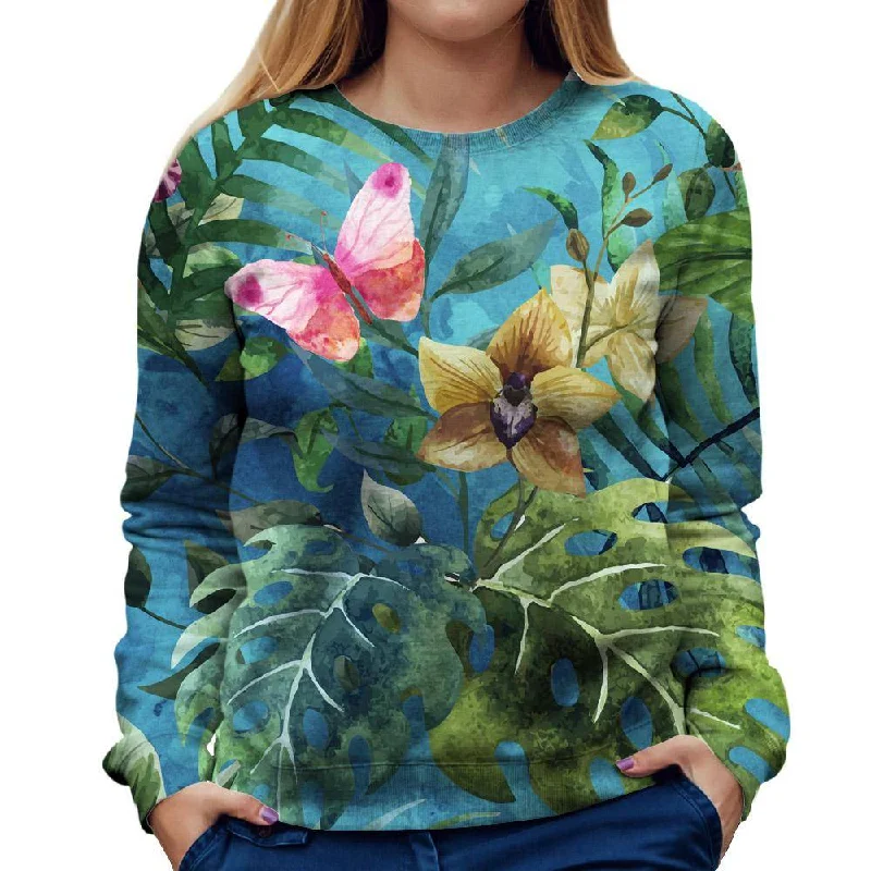 breathable gym hoodiePink Butterfly Womens Sweatshirt