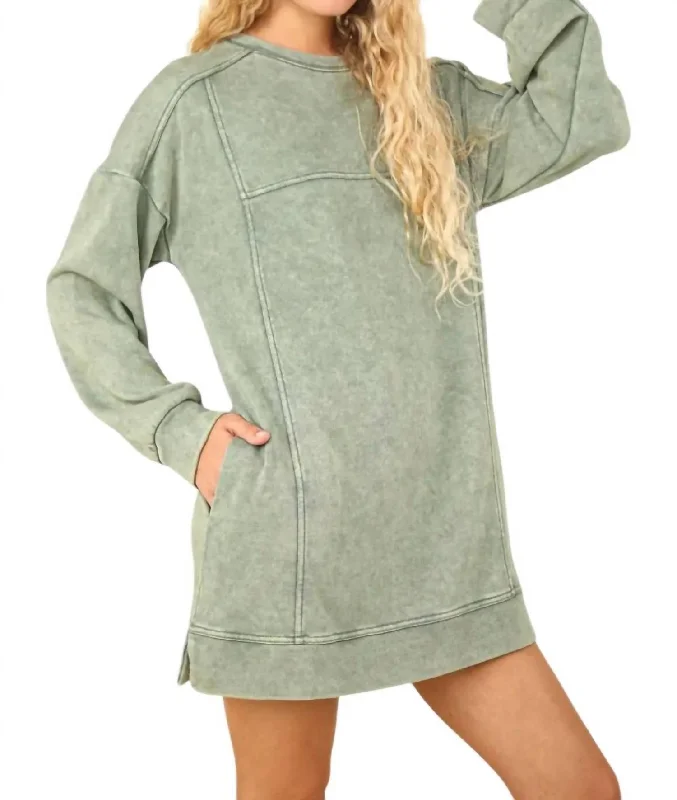 vintage dressSweat It Out Dress In Washed Sage