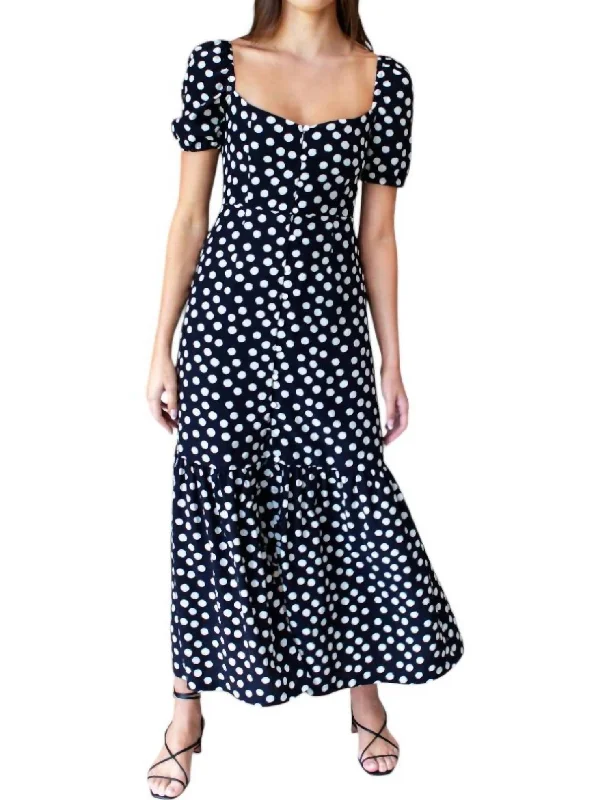 comfy maxi dressLuie Maxi Dress In Handpainted Dots Black