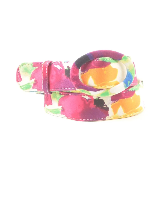 Floral Print Fashion Belt - M