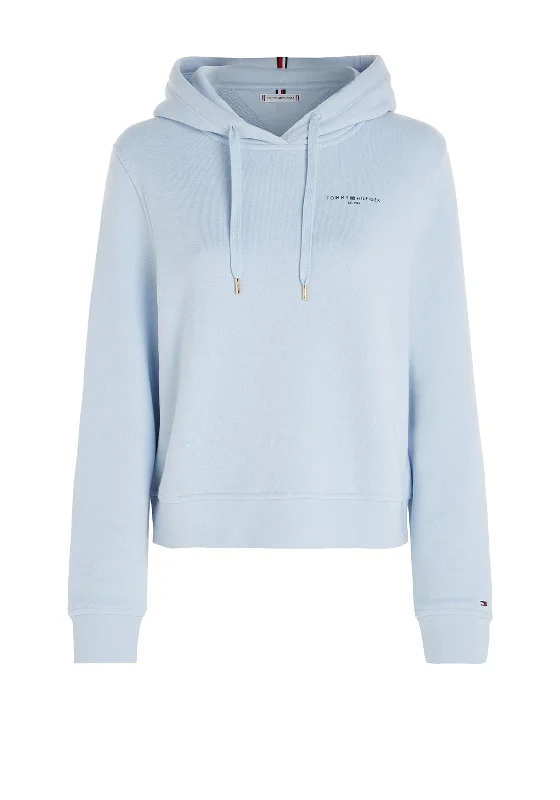 minimal hoodieTommy Hilfiger Womens 1985 Reg Mini Logo Hoodie, Breezy Blue