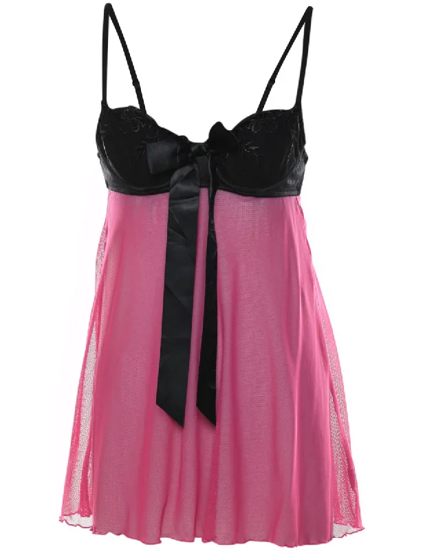 Black & Pink Lace Y2K Babydoll - S