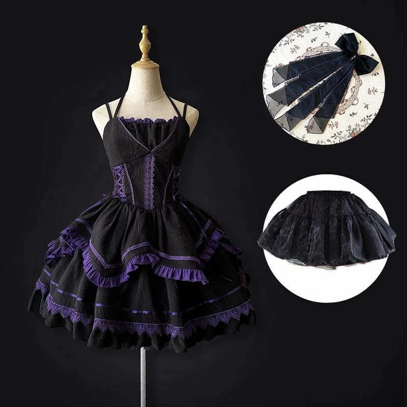 black JSK+trailing+petticoat