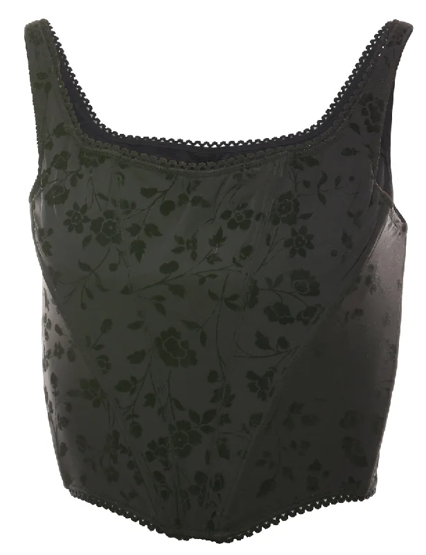 Black Devore Design Corset Top - XS